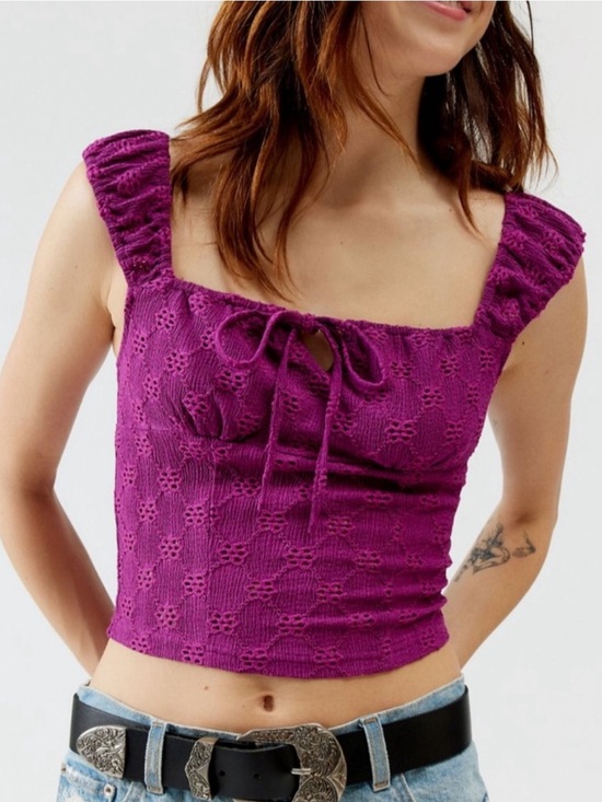 Urban Outfitters Tops - Pristine Kimchi Blue Anais Purple Eyelet Top Size: Small